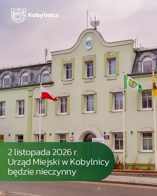 Urząd Miejski w Kobylnicy nieczynny 2 listopada 2026 r.
