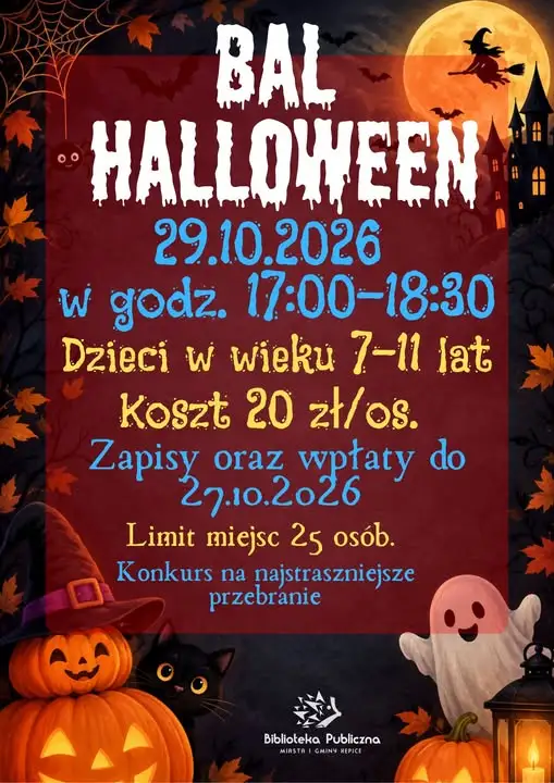 Upiorny Bal Halloween w bibliotece w Kępicach – zapisy do 27 października