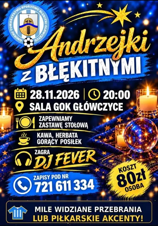 Andrzejki z Błękitnymi w Główczycach – zabawa już 28 listopada