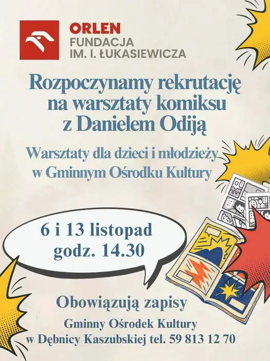 Warsztaty komiksowe z Danielem Odiją w Dębnicy Kaszubskiej – zapisy trwają