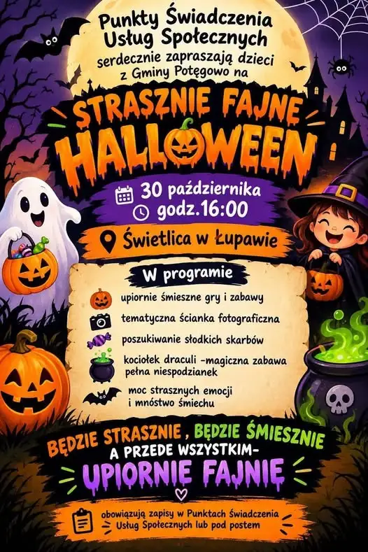 Halloween w Łupawie: zabawa dla dzieci z gminy Potęgowo już 30 października