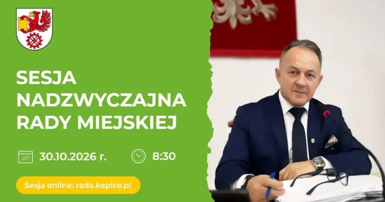XXXI nadzwyczajna sesja Rady Miejskiej w Kępicach – 30 października 2026