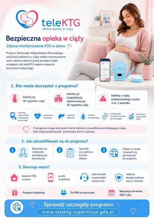 Bezpłatne KTG w domu dla ciężarnych z gminy Kępice — rusza program wojewódzki