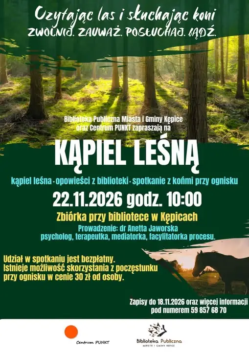 „Czytając las i słuchając koni” – wyjątkowe spotkanie w Kępicach