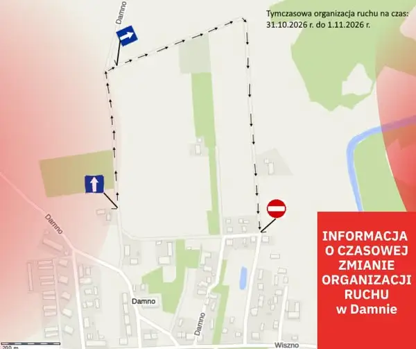 Zmiana organizacji ruchu przy cmentarzu w Damnie na Wszystkich Świętych